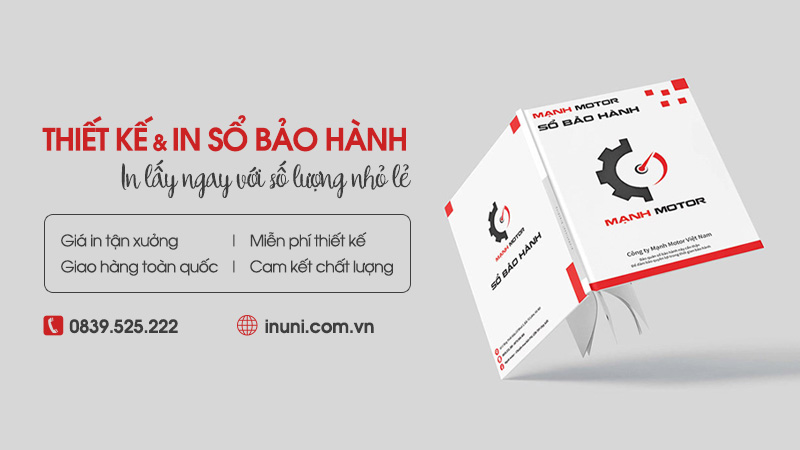 In sổ bảo hành giá rẻ tại Hà Nội, miễn phí thiết kế mẫu