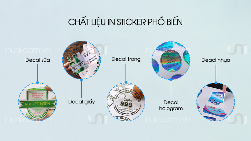 Chất liệu phổ biến để in sticker