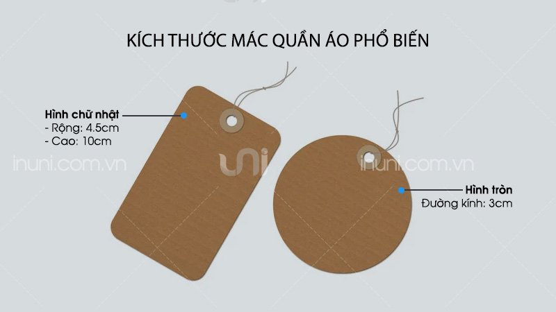 Kích thước in mác quần áo