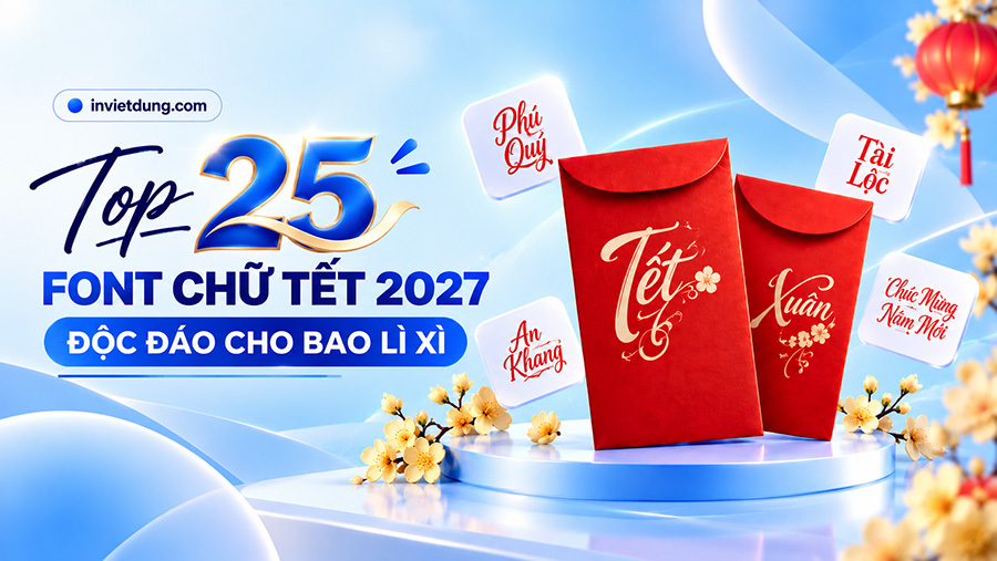 Font chữ Tết 2027 cho bao lì xì