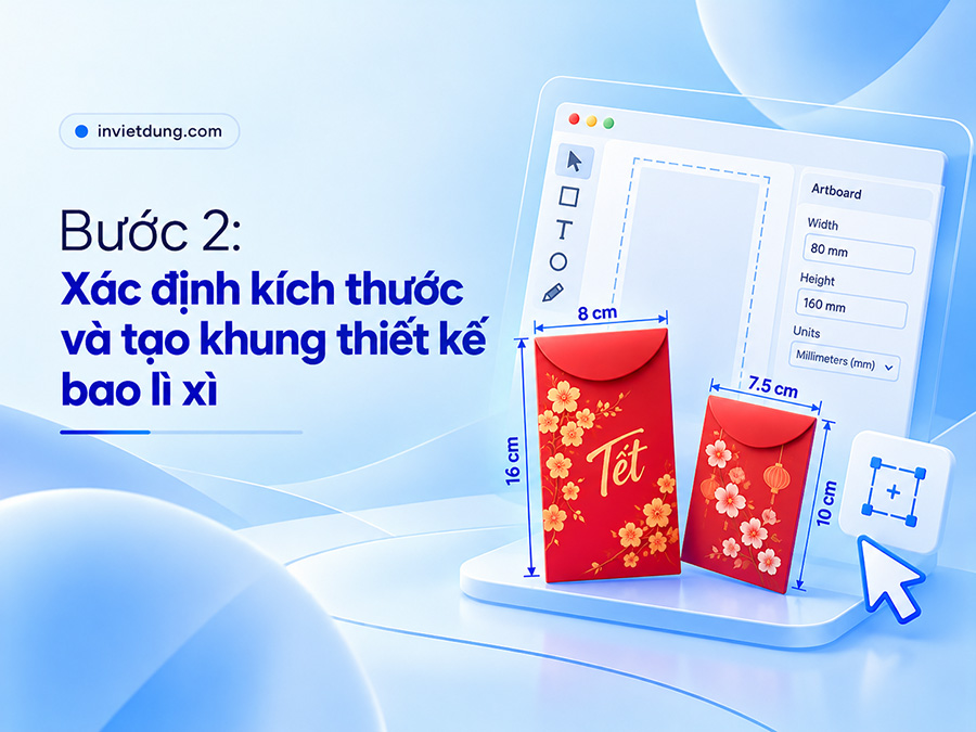 Bước 2 thiết kế bao lì xì online