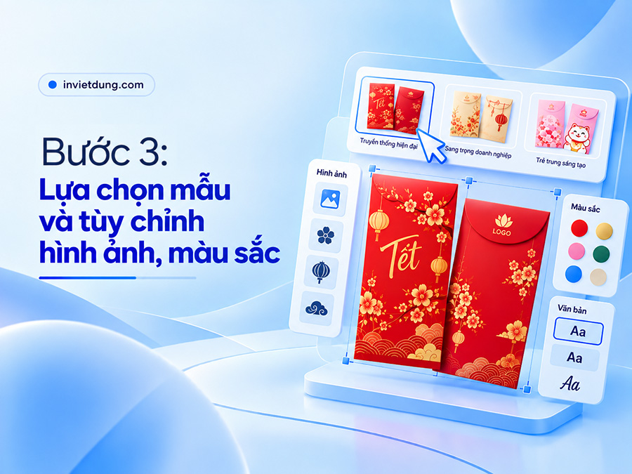 Bước 3 thiết kế bao lì xì online