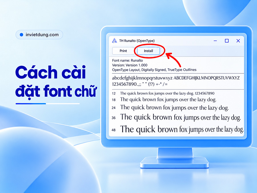 Cách cài đặt font chữ