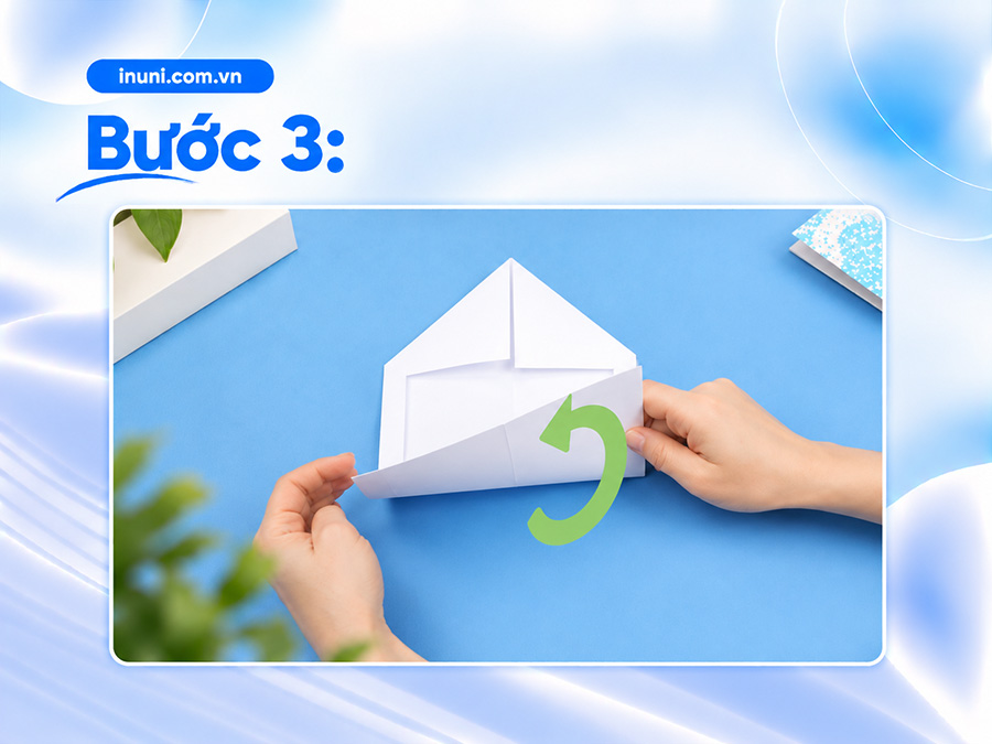 Làm phong bì bằng giấy A4 bước 3