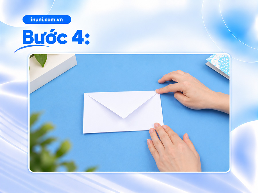 Làm phong bì bằng giấy A4 bước 4