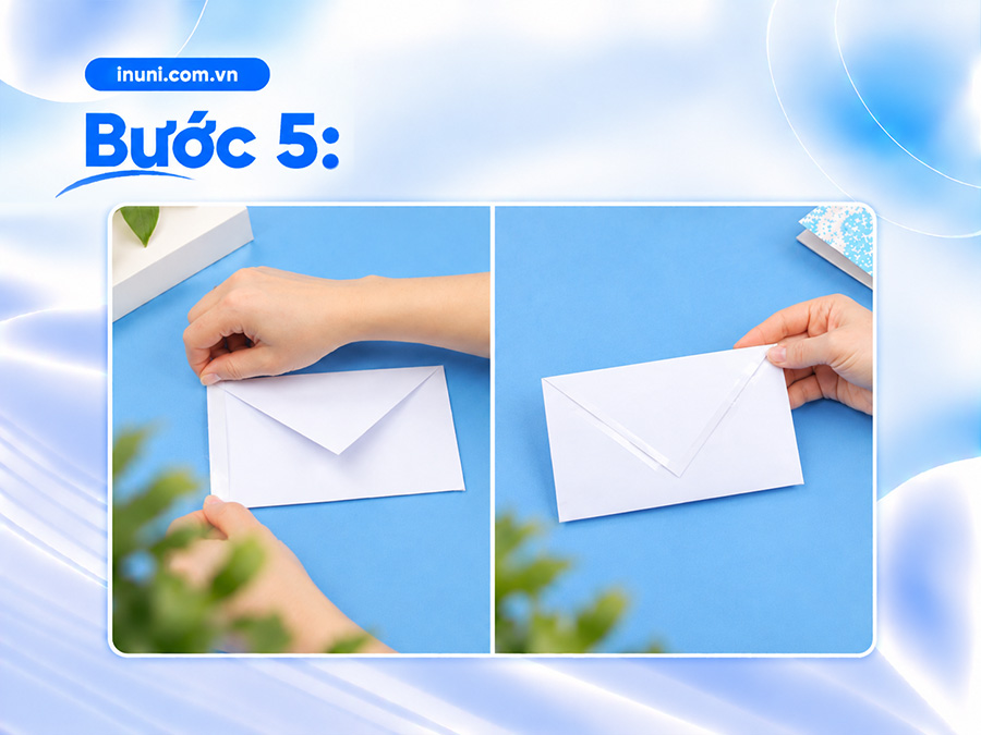 Làm phong bì bằng giấy A4 bước 5